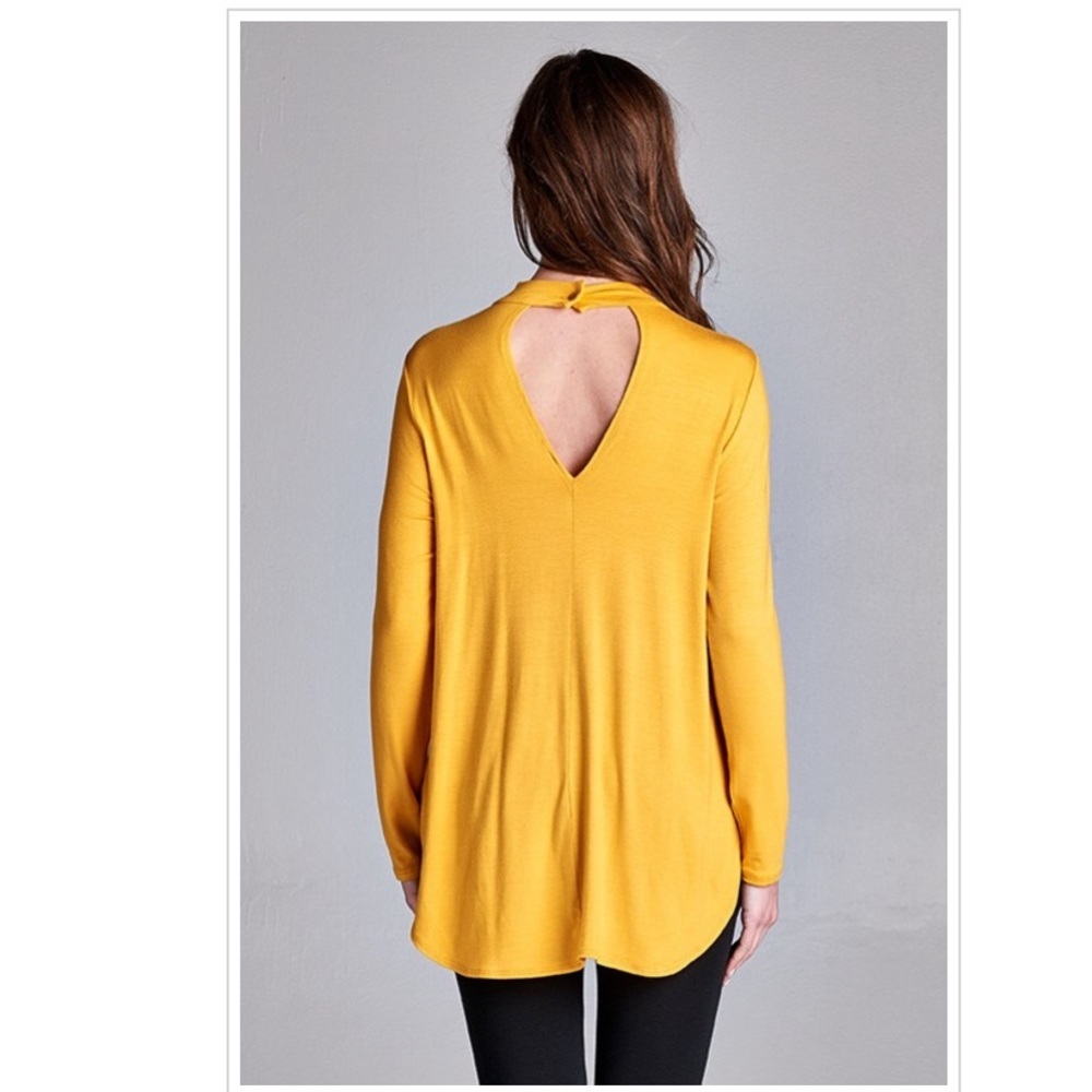 Emerald Large Womens Side Slit Open Back Coral Top - Picture 4 of 4